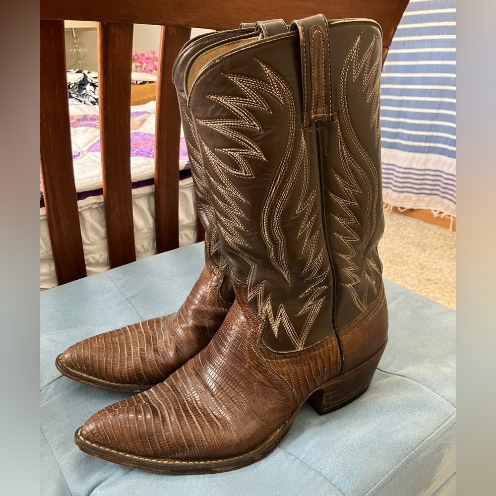 Brown Lizard Skin Cowboy Boots